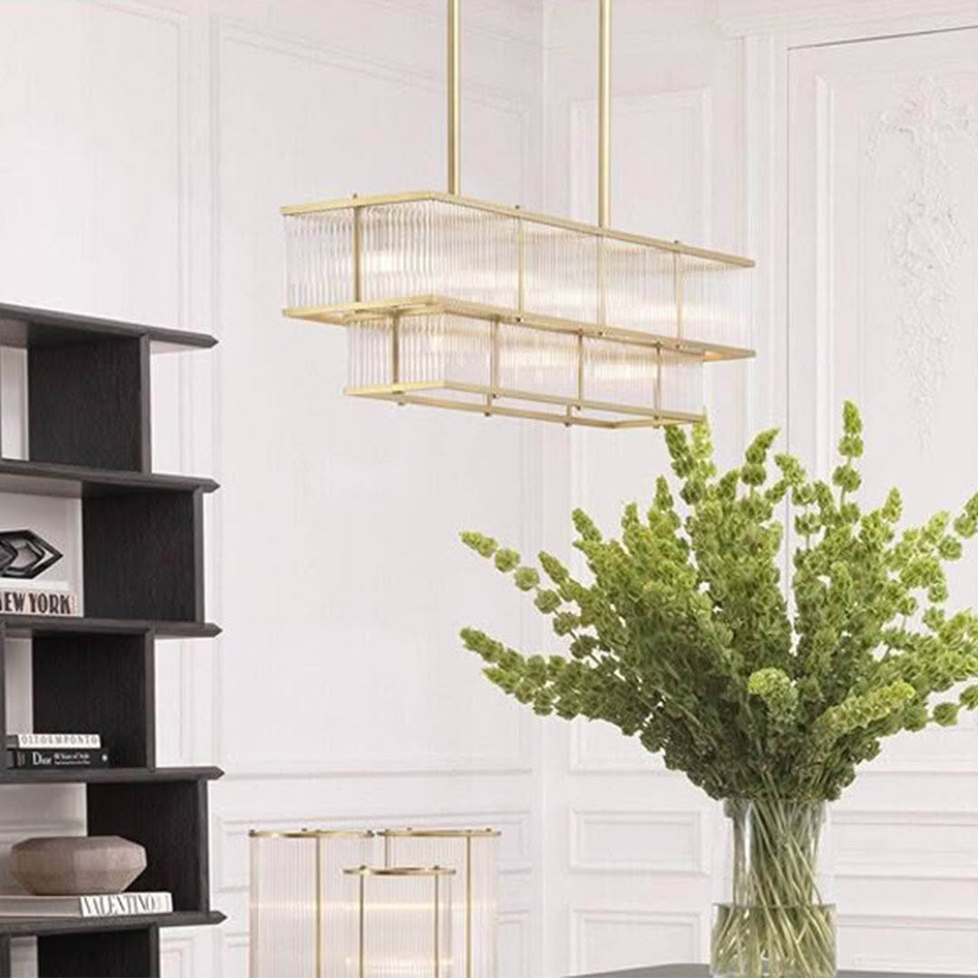 Elegant modern chandelier in stylish interior