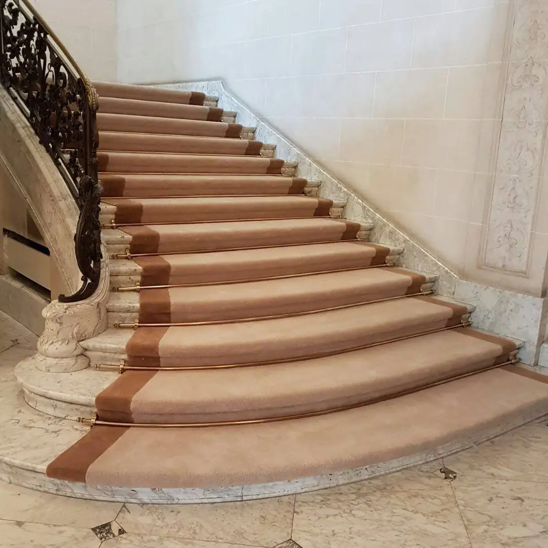 Elegant curved staircase with ornate railing
