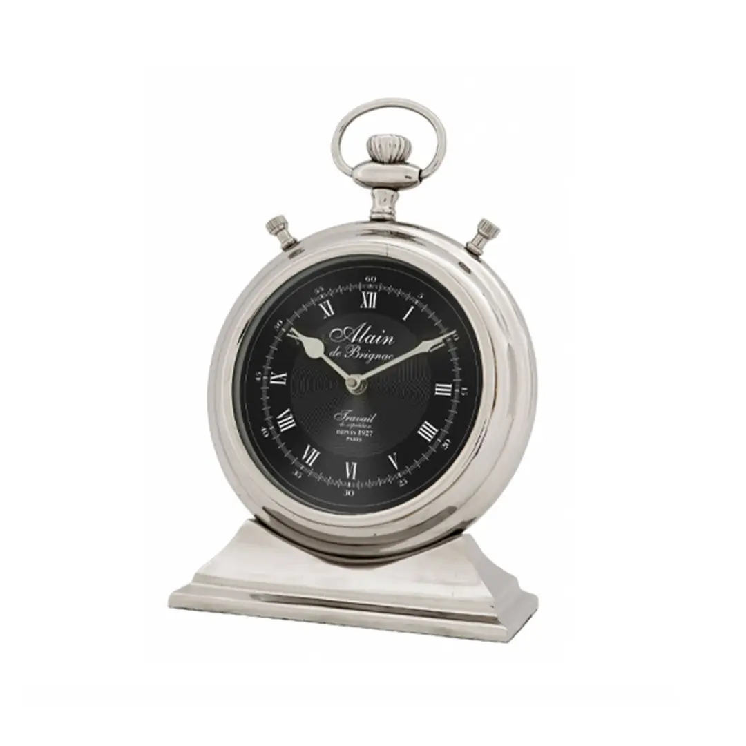 Vintage silver pocket watch on white background