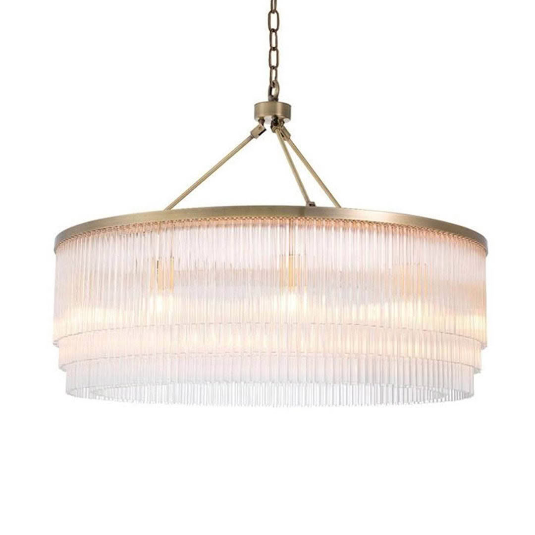 Elegant drum pendant chandelier with gold accents