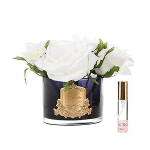 FIVE ROSES - IVORY IN BLACK GLASS - COTE NOIRE