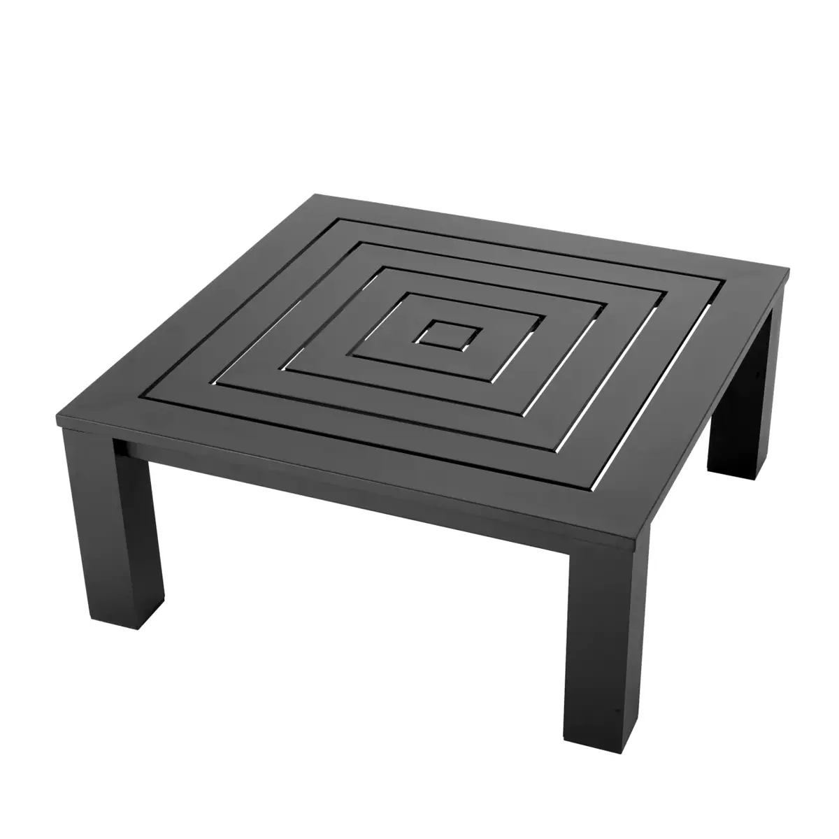 Coffee Table Vistamar black 3 Black square coffee table with concentric square design