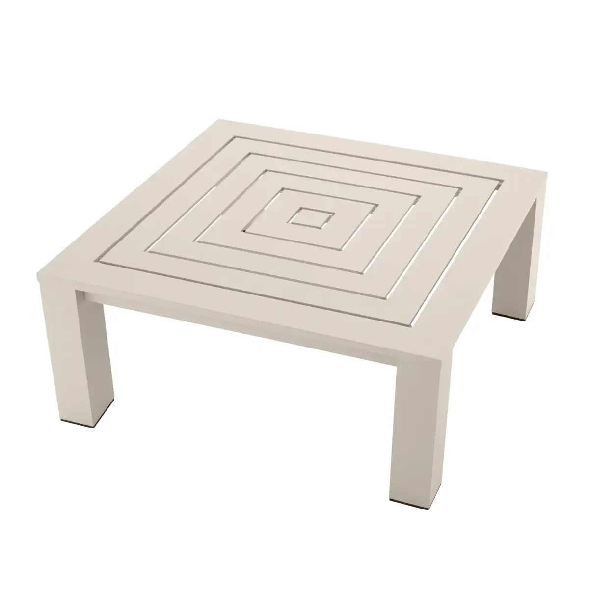 Coffee Table Vistamar sand 3 Minimalist square white coffee table with geometric design