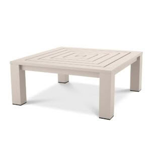 Beige square coffee table with geometric design