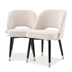 CLIFF DINING CHAIR - SET OF 2 - BOUCLE CREAM