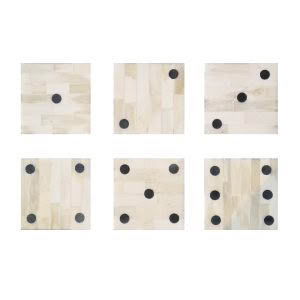 HORN COASTERS SET OF 6 - WHITE - EU3843