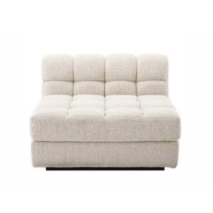 Beige modular sectional sofa piece isolated on white