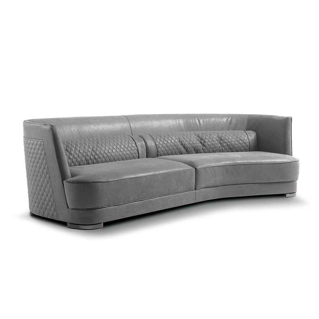Modern gray sectional sofa with textured upholstery