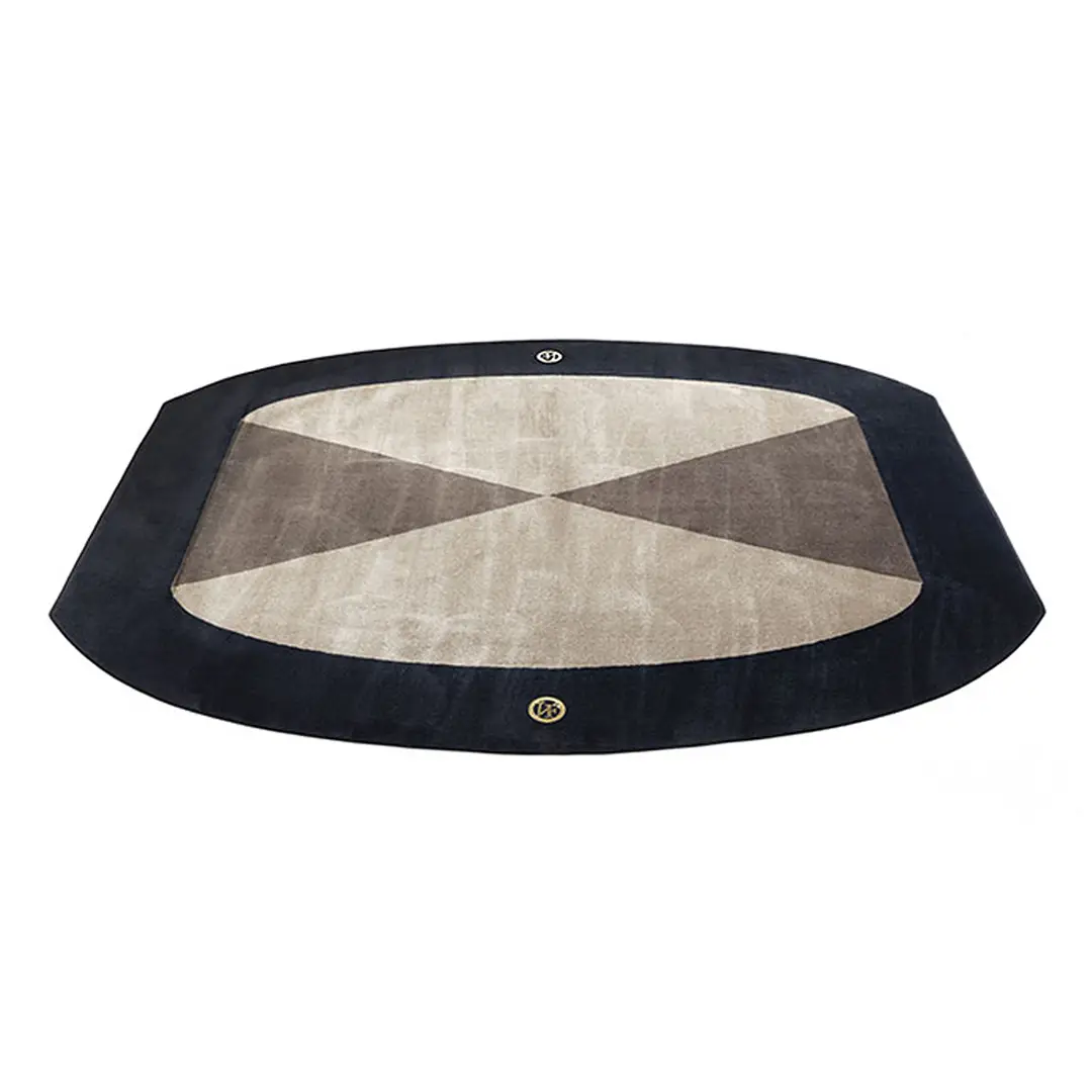 Black and beige oval meditation cushion