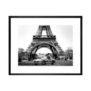 MERCEDES SL IN PARIS PRINT - Q297 - BLACK FRAME