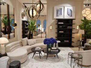 Elegant living room interior with modern furniture and decor