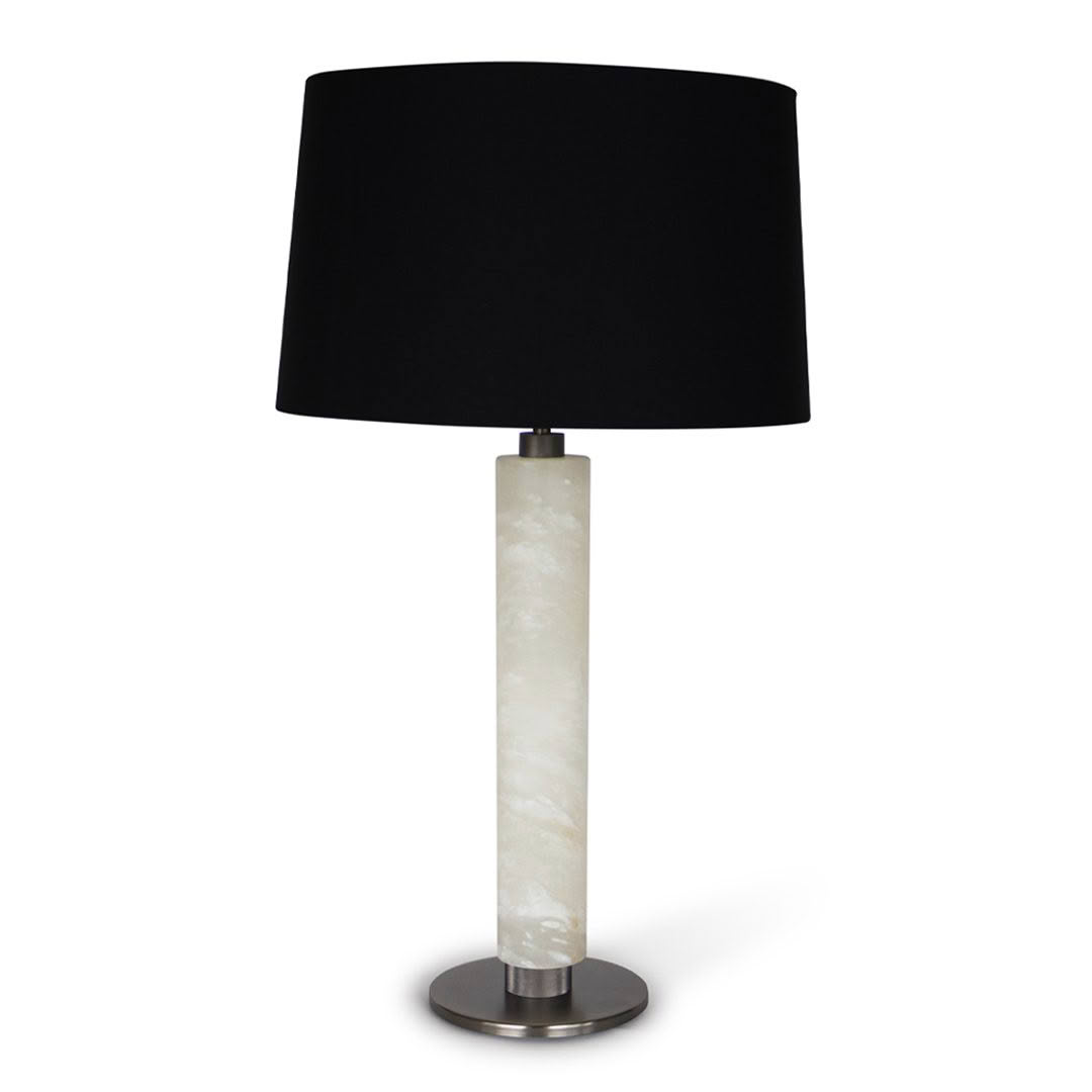 Elegant table lamp with marble base and black shade