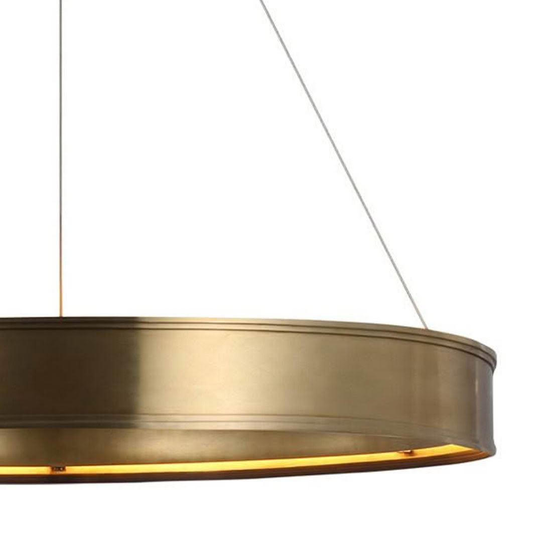 Elegant circular gold pendant light fixture