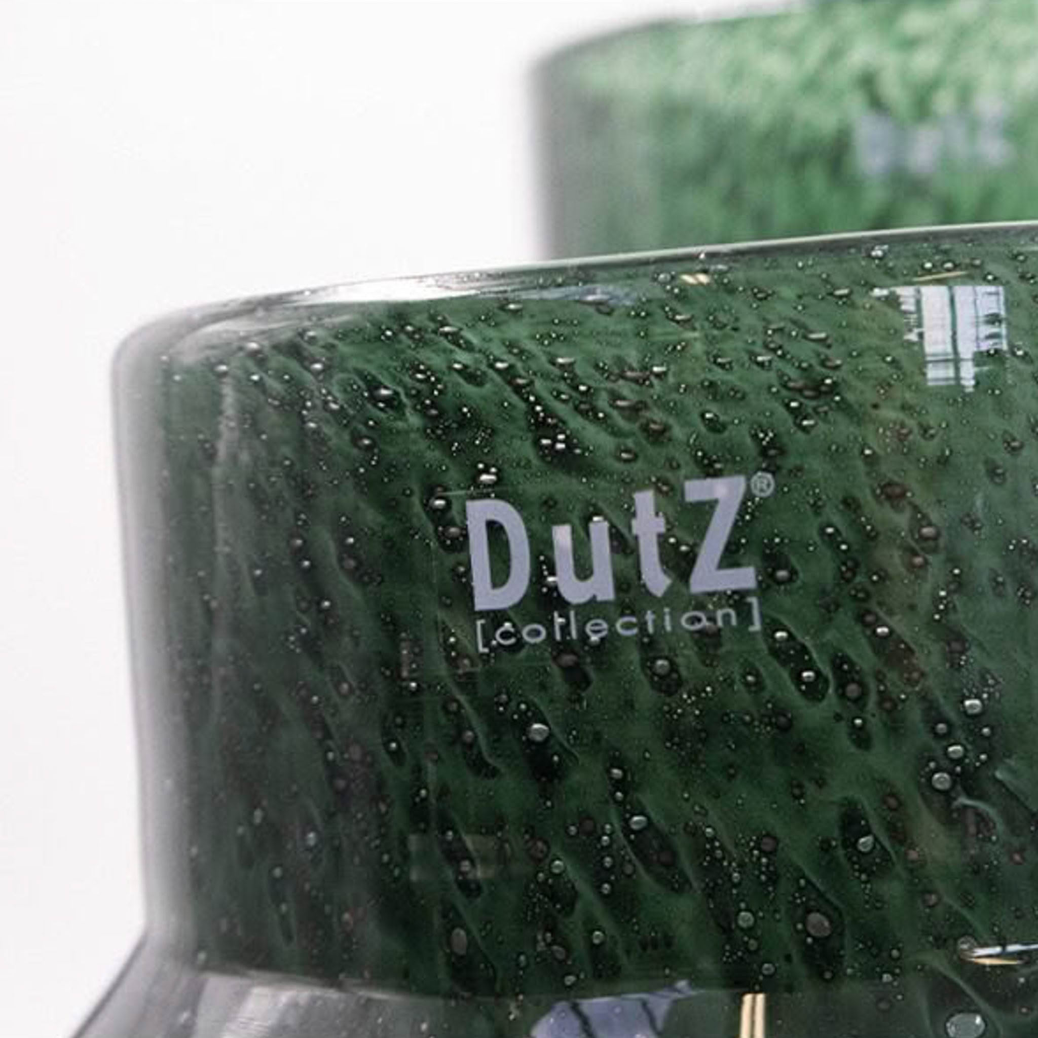 DUTZ-Breb-darkgreen Raindrops on green DutZ glass vase