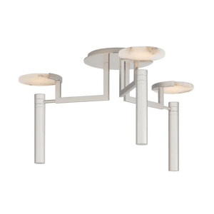 Melange Large Floating Dish Semi-Flush Chandelier - Nickle