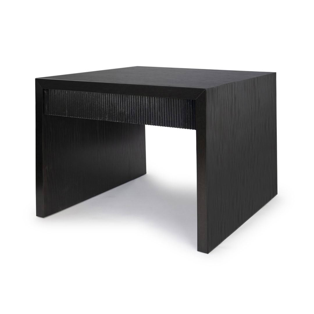 Modern black rectangular coffee table on white background
