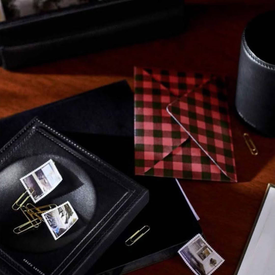 Elegant desk setup with accessories and stationery