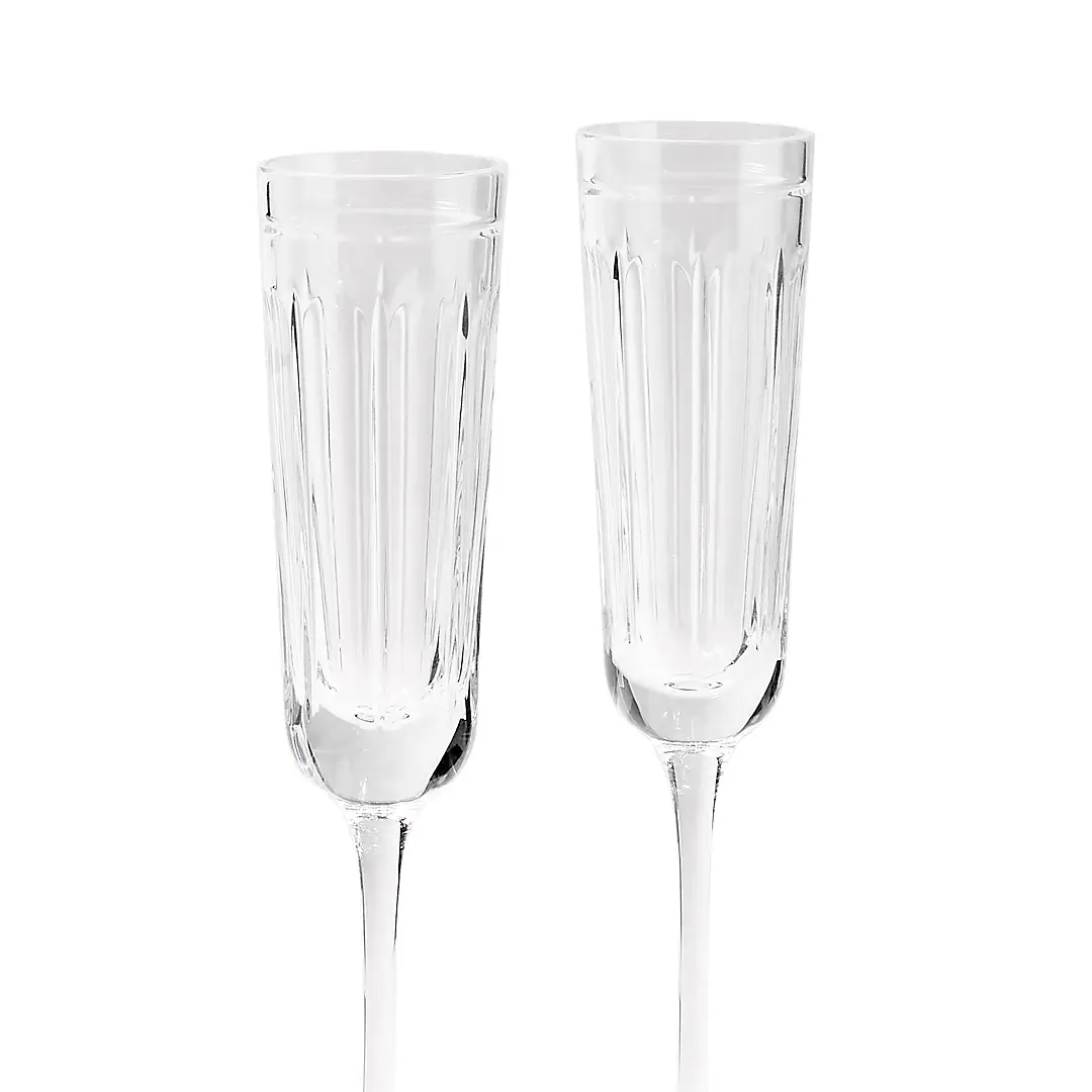 Coraline-Champagne-Flute-Set-of-2_1 Two clear crystal champagne flutes