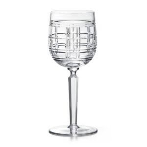 Elegant crystal wine glass isolated on white background.