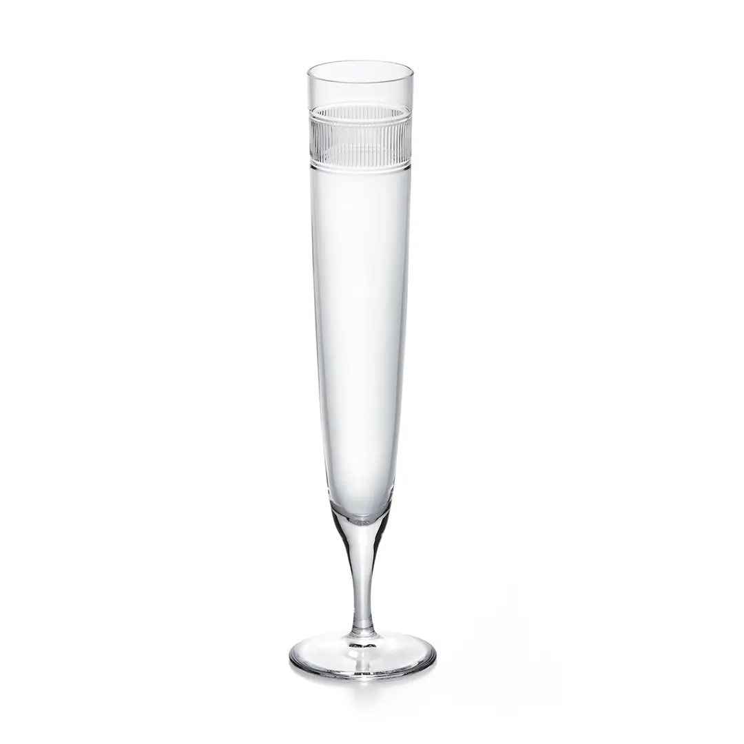 Elegant clear glass champagne flute
