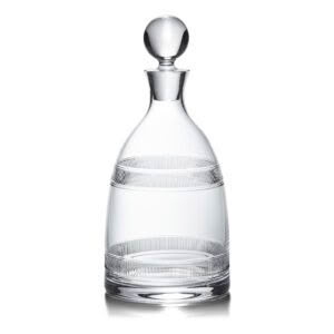 Elegant clear glass decanter with stopper