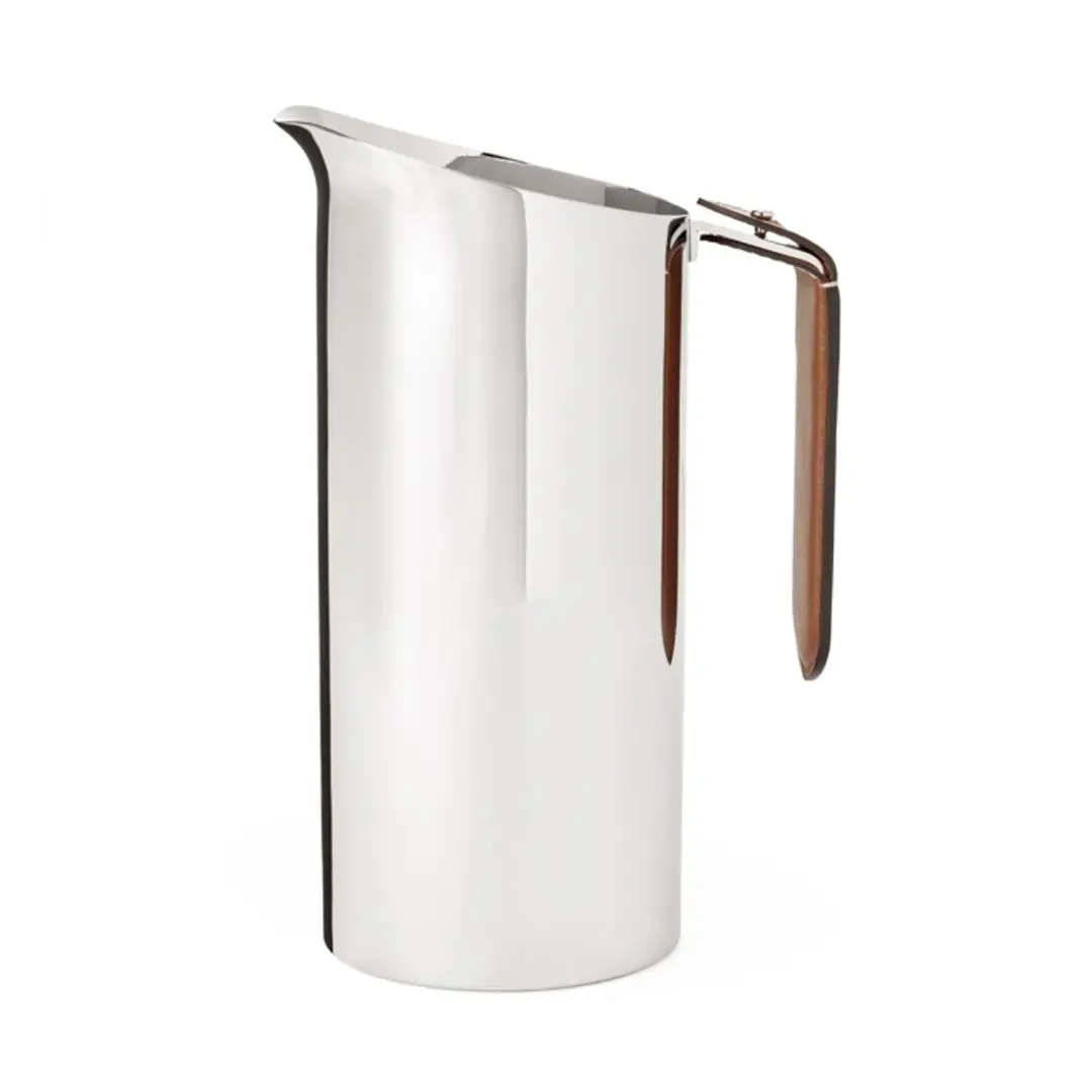 Stainless steel pitcher with wooden handle