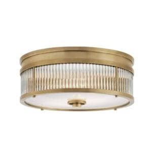 ALLEN SMALL ROUND FLUSH MOUNT - NATURAL BRASS