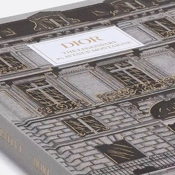 Dior book cover with architectural illustration