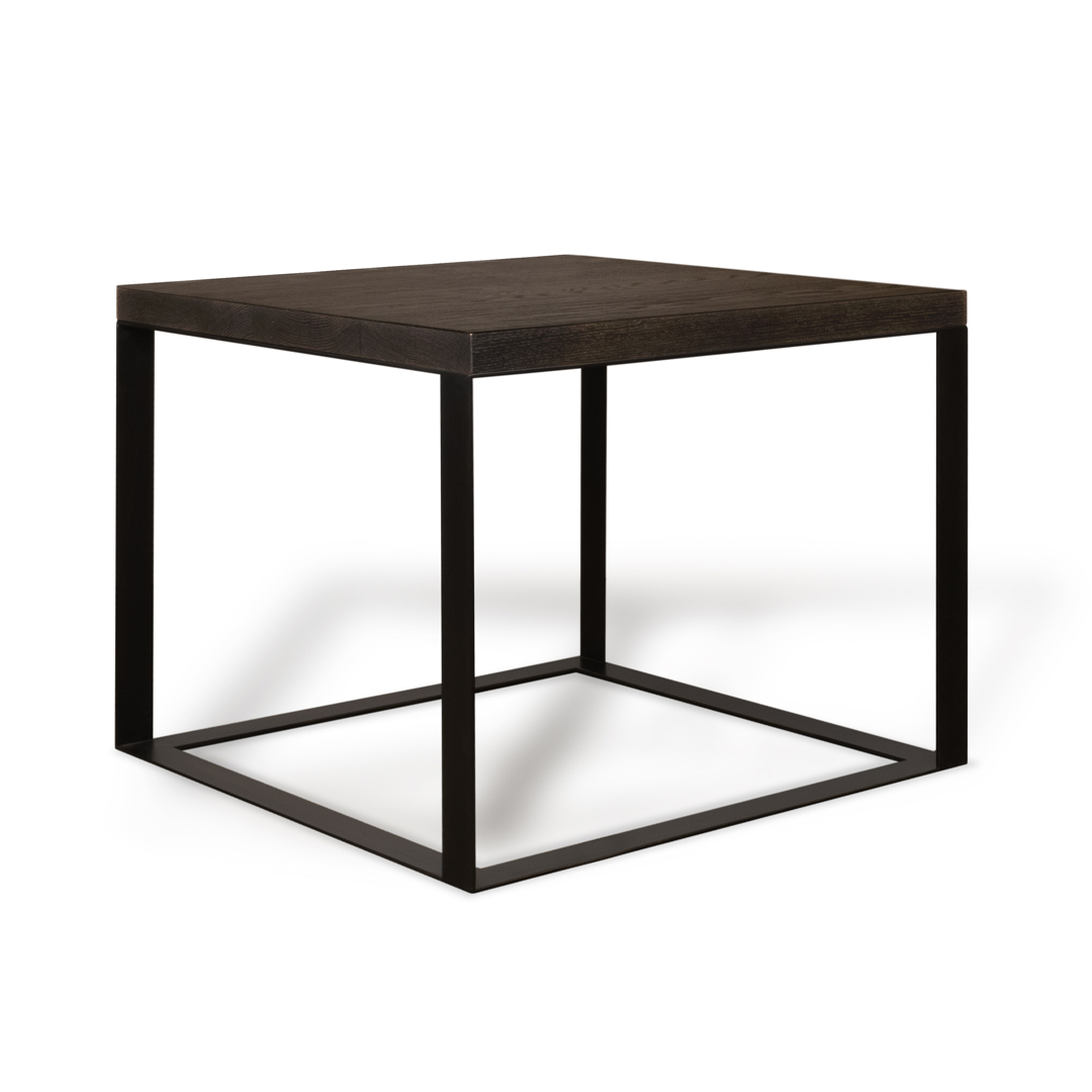 Modern dark wood table with metal frame