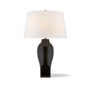 Elegant black table lamp with white shade