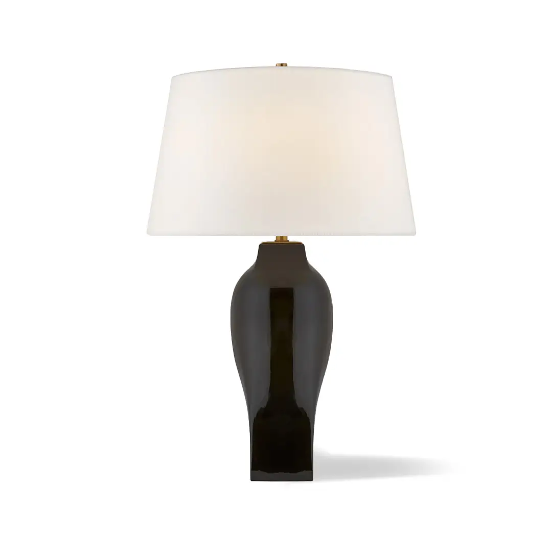 Elegant black table lamp with white shade
