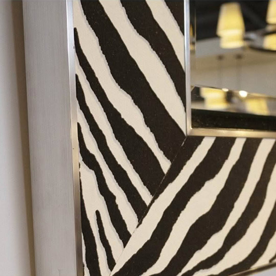 Black and white zebra stripe pattern on wall