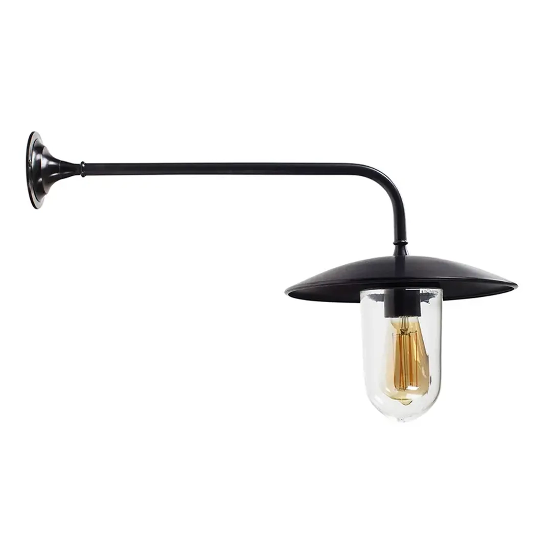 Black modern wall-mounted lamp with Edison bulb