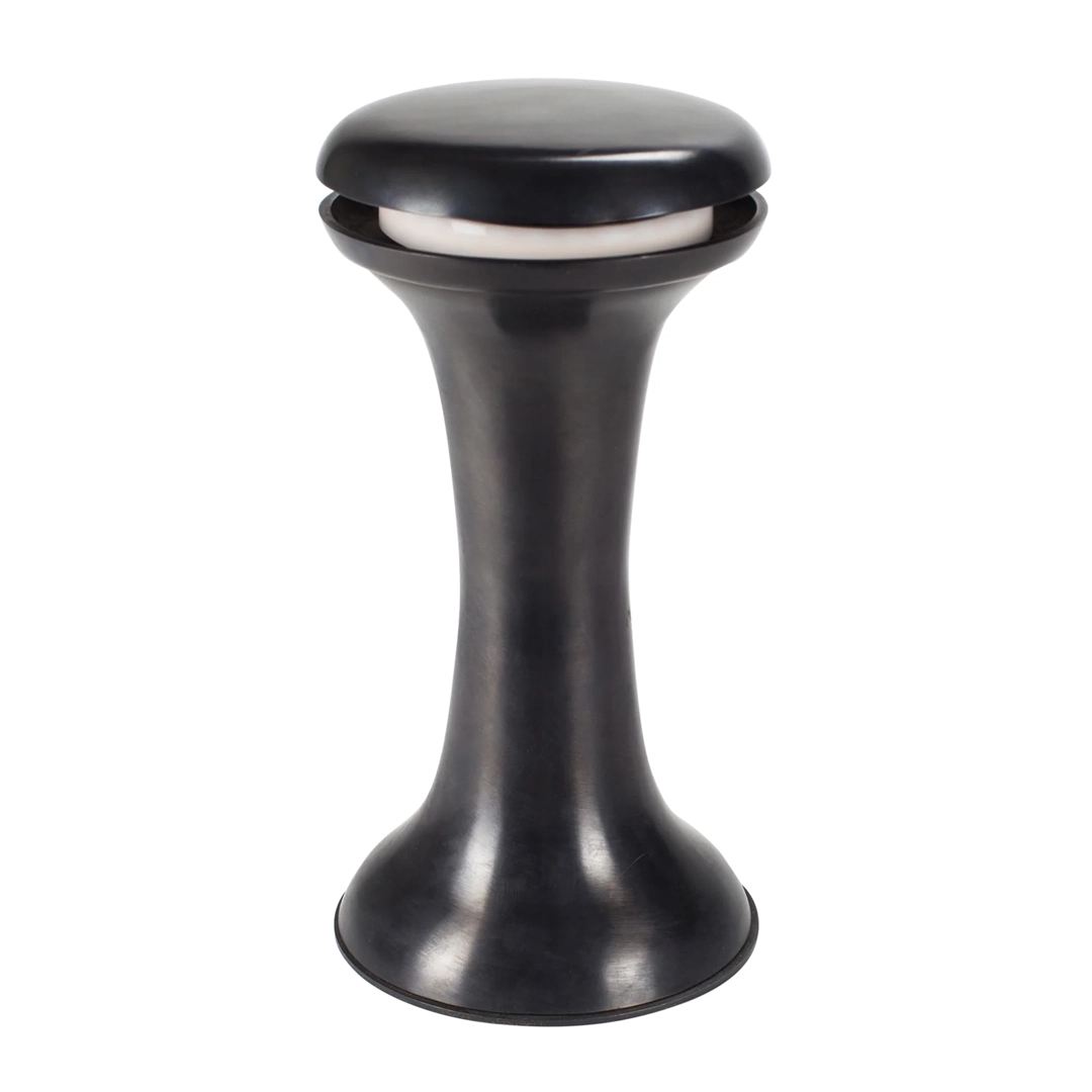 Black modern stool with cushioned top