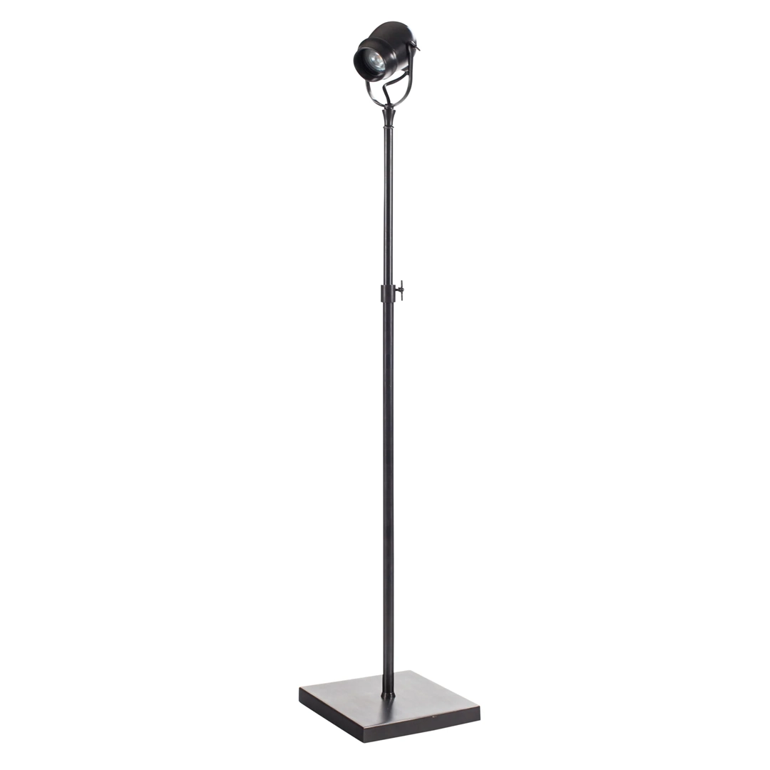 Modern adjustable black floor spotlight on stand