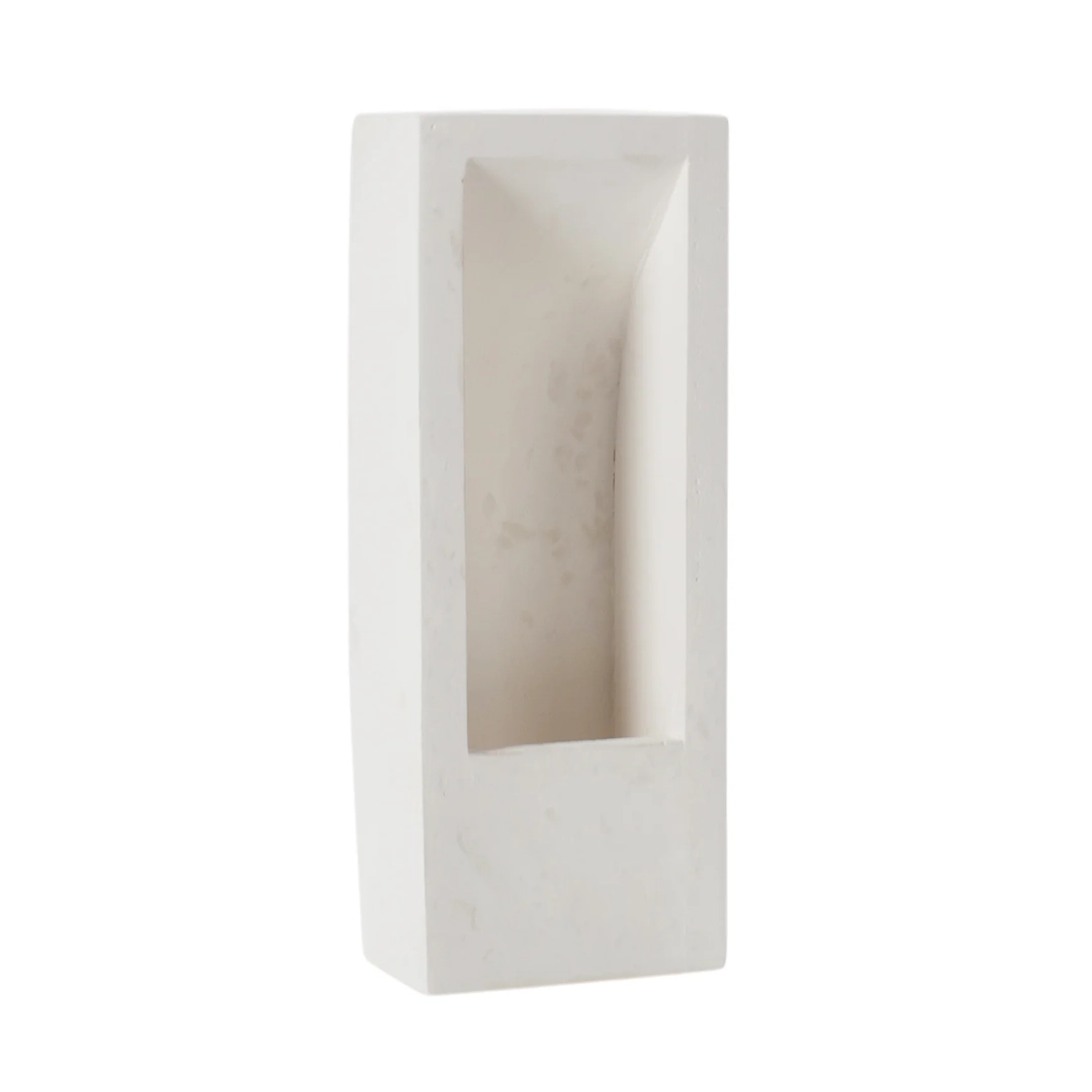 White marble rectangular frame isolated on white