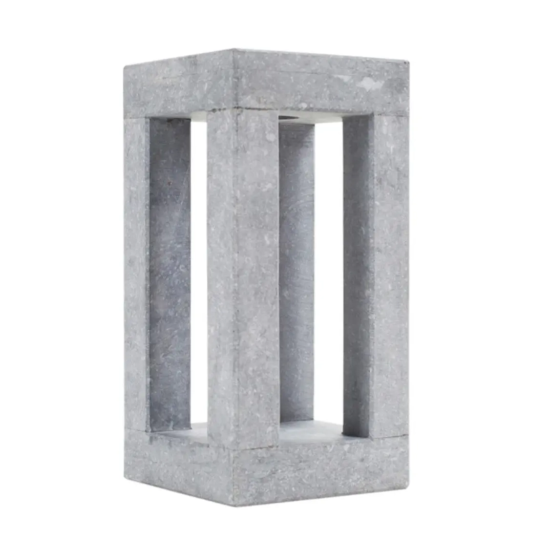 Gray marble rectangular lantern with open sides