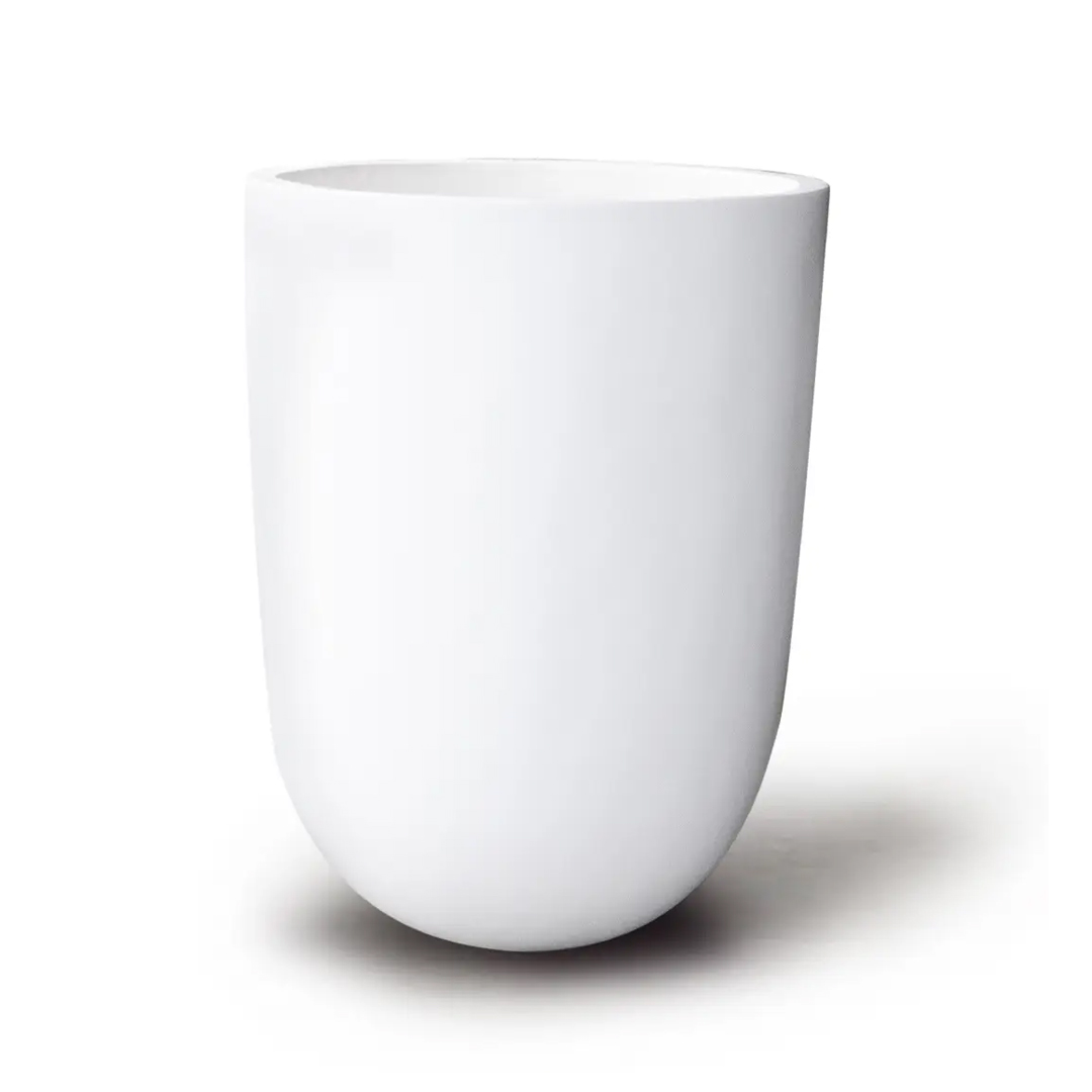 White ceramic modern cup on white background