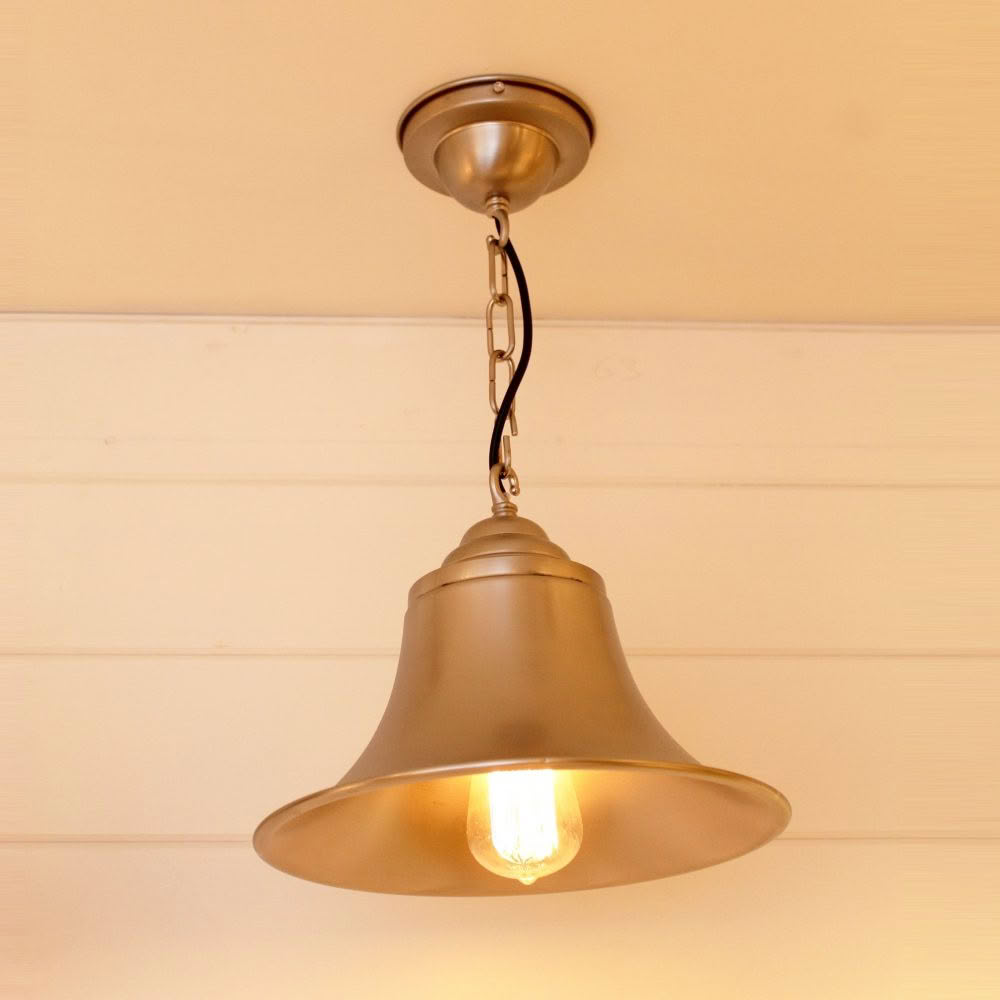 Antique bronze bell-shaped pendant light