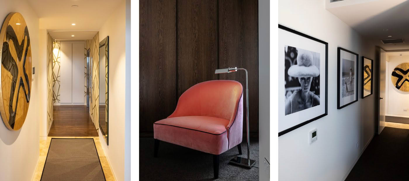 Modern interior design, hallway and contemporary chair