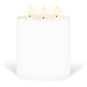 TRIPLE FLAME LED Candle / 15.2cm DIA x 15.2cm H / Nordic White