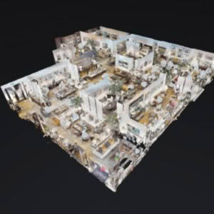 3D model of a detailed architectural interior layout