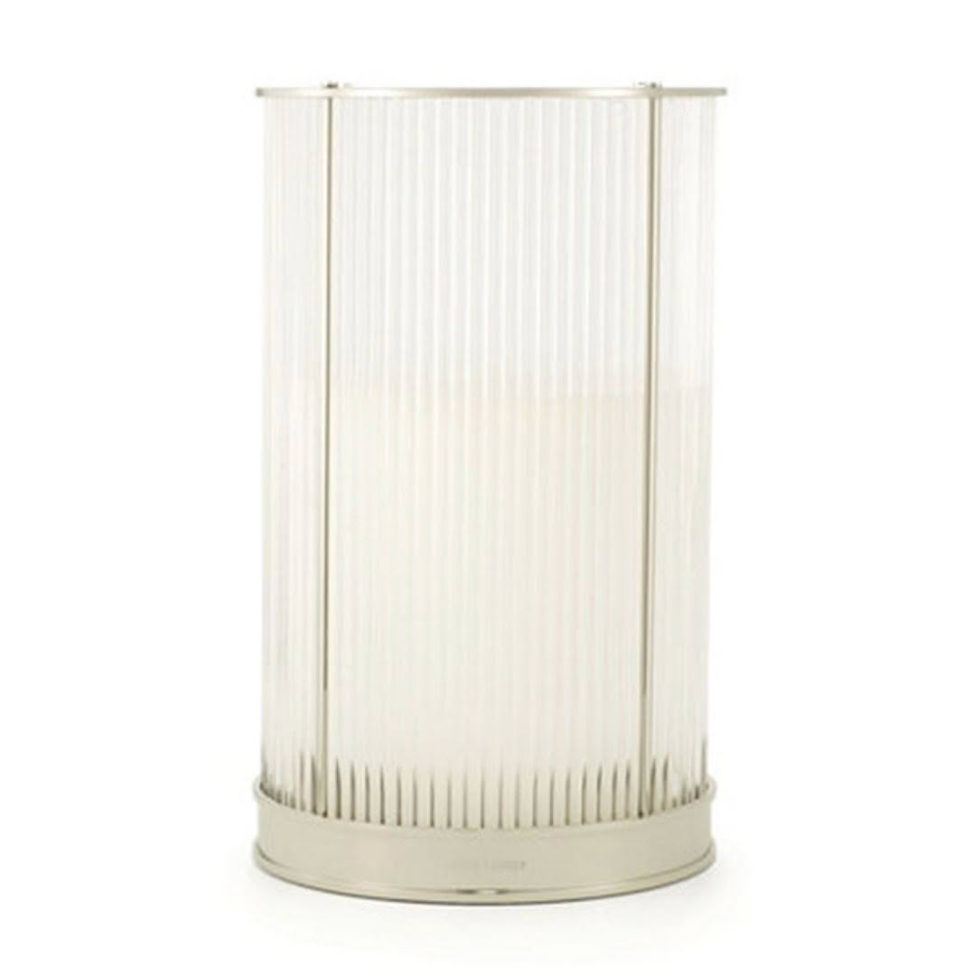 Modern cylindrical white lamp with base