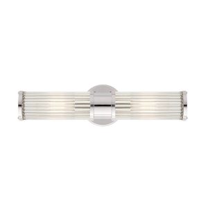 Modern twin-tube fluorescent wall light fixture