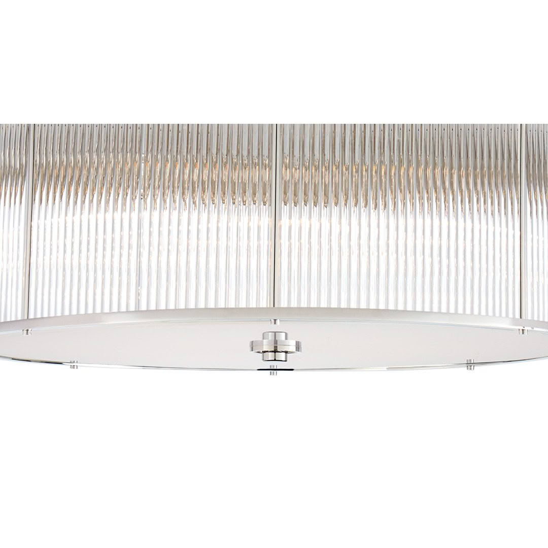 Modern silver ceiling chandelier with vertical rods