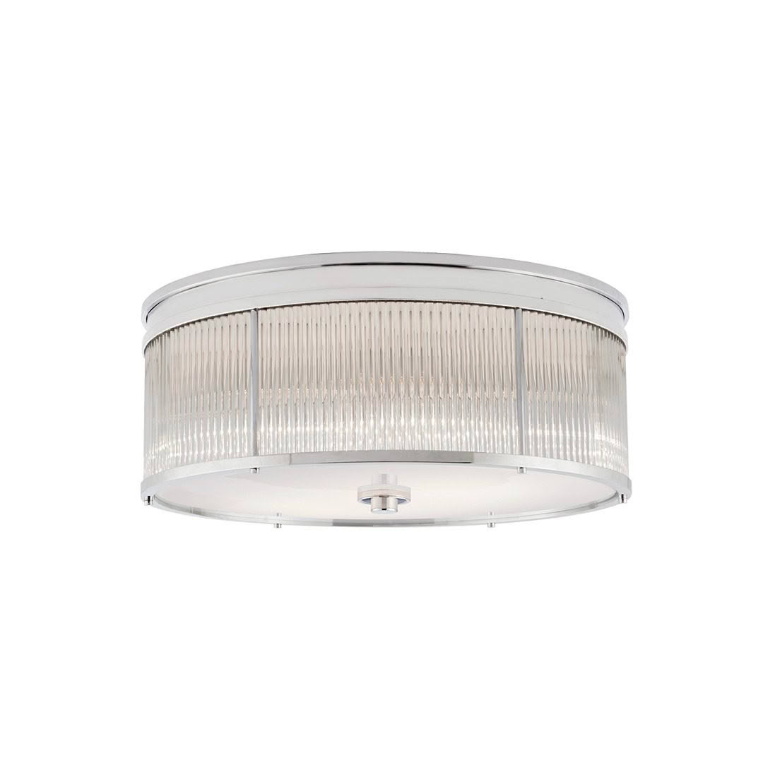 Modern flush mount ceiling light with ribbed glass