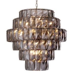AMAZONE CHANDELIER - LARGE - smoke crystal glass