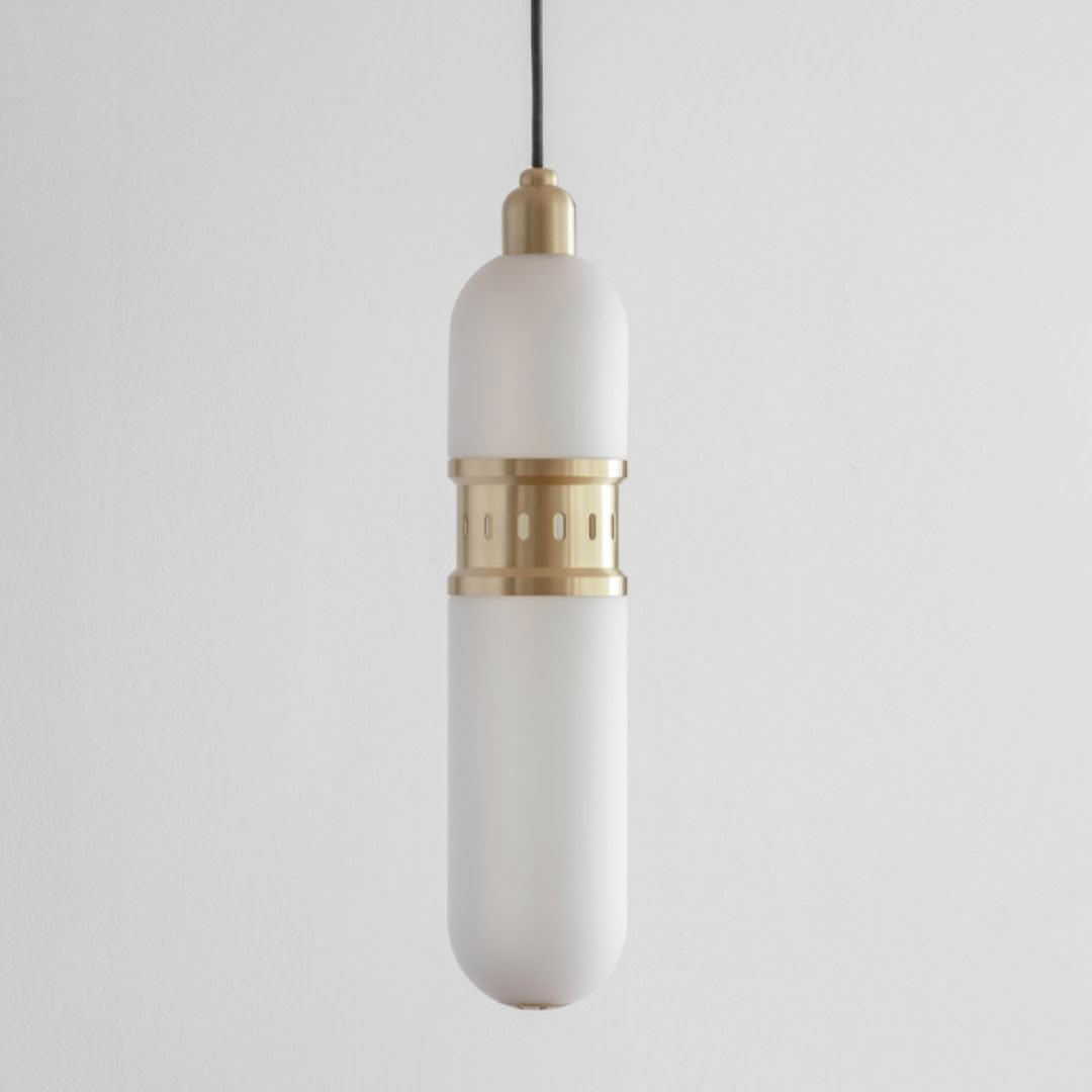 Minimalist white and gold pendant light