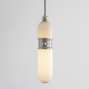 Modern hanging pendant light with frosted glass