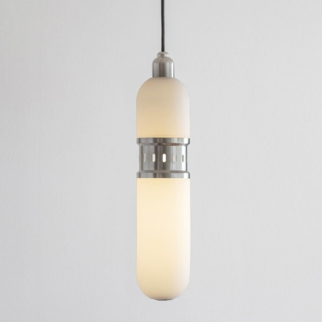 Modern hanging pendant light with frosted glass